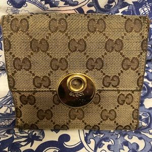 Authentic Gucci Monogram Canvas Wallet